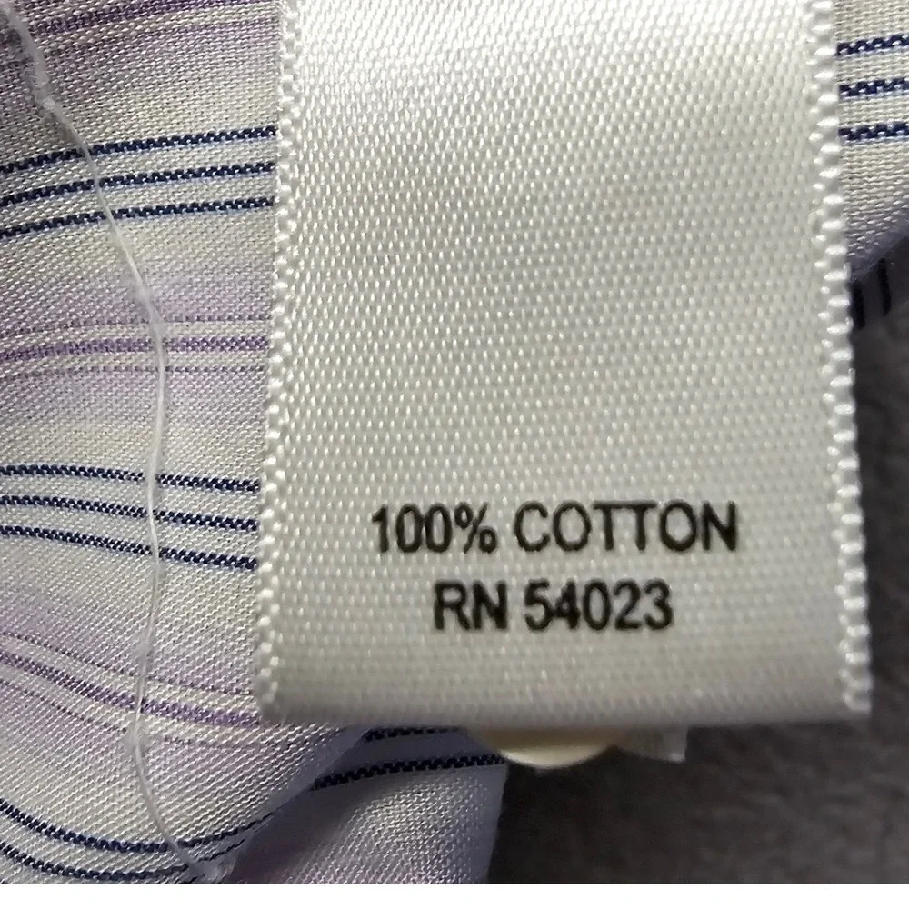 Banana Republic Shirt Dress Men M Purple Blue Stripe Non Iron Slim Fit Button Up